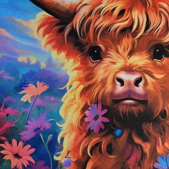 Baby Highland Cow Floral Computer Non Slip Custom Mouse Pad Handmade - Picture 4 of 10